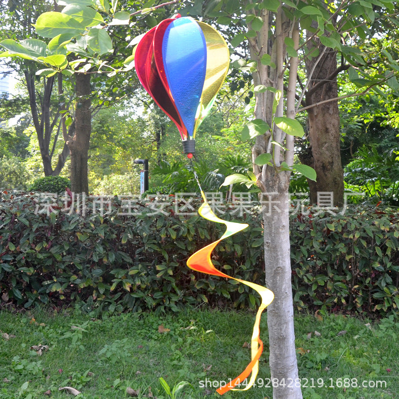 Wholesale Hot Sale Rainbow Hot Air Balloon National Flag Outdoor Decoration Windmill