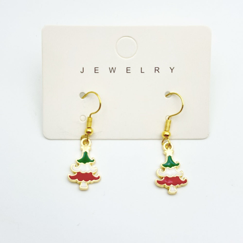 Wallesar Santa Claus Christmas Tree Cartoon Earrings