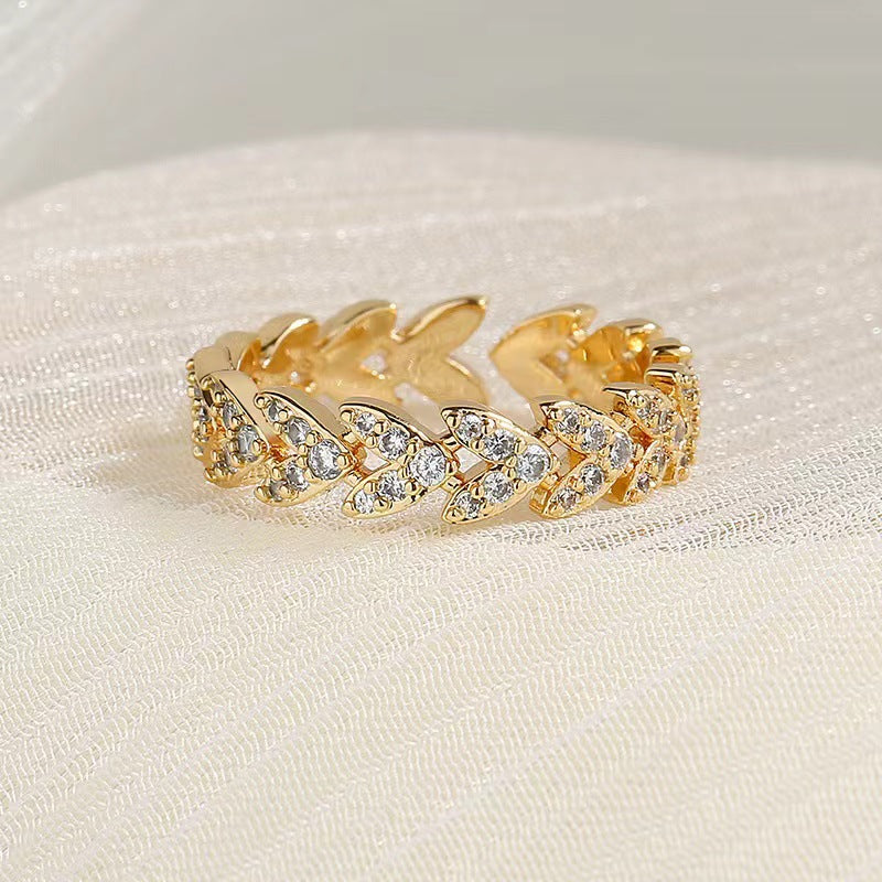 Wholesale Fashion Simple Wheat Ear Open Adjustable Ring