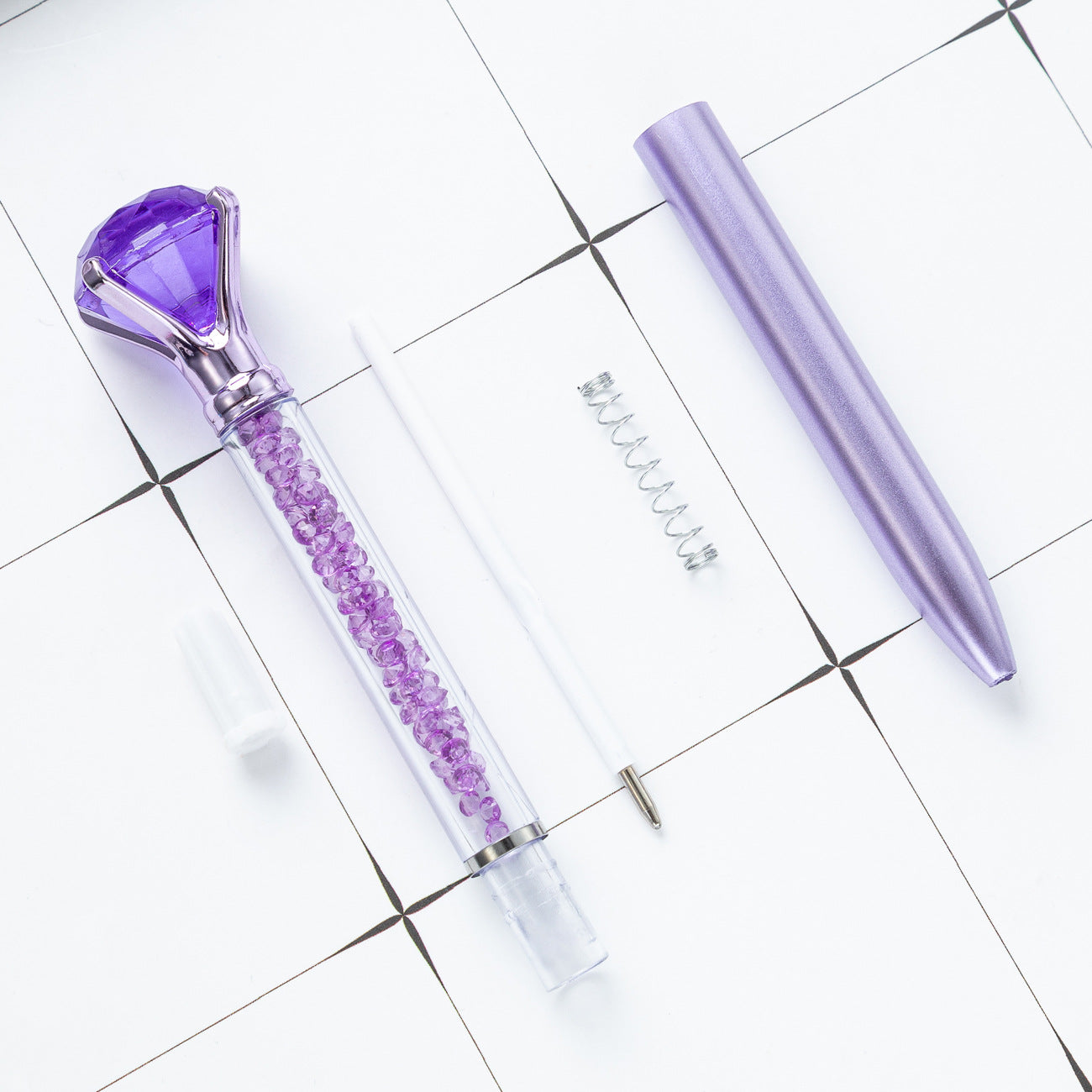 Wholesale Printing Logo Creative Big Diamond Plastic Ballpoint Pen