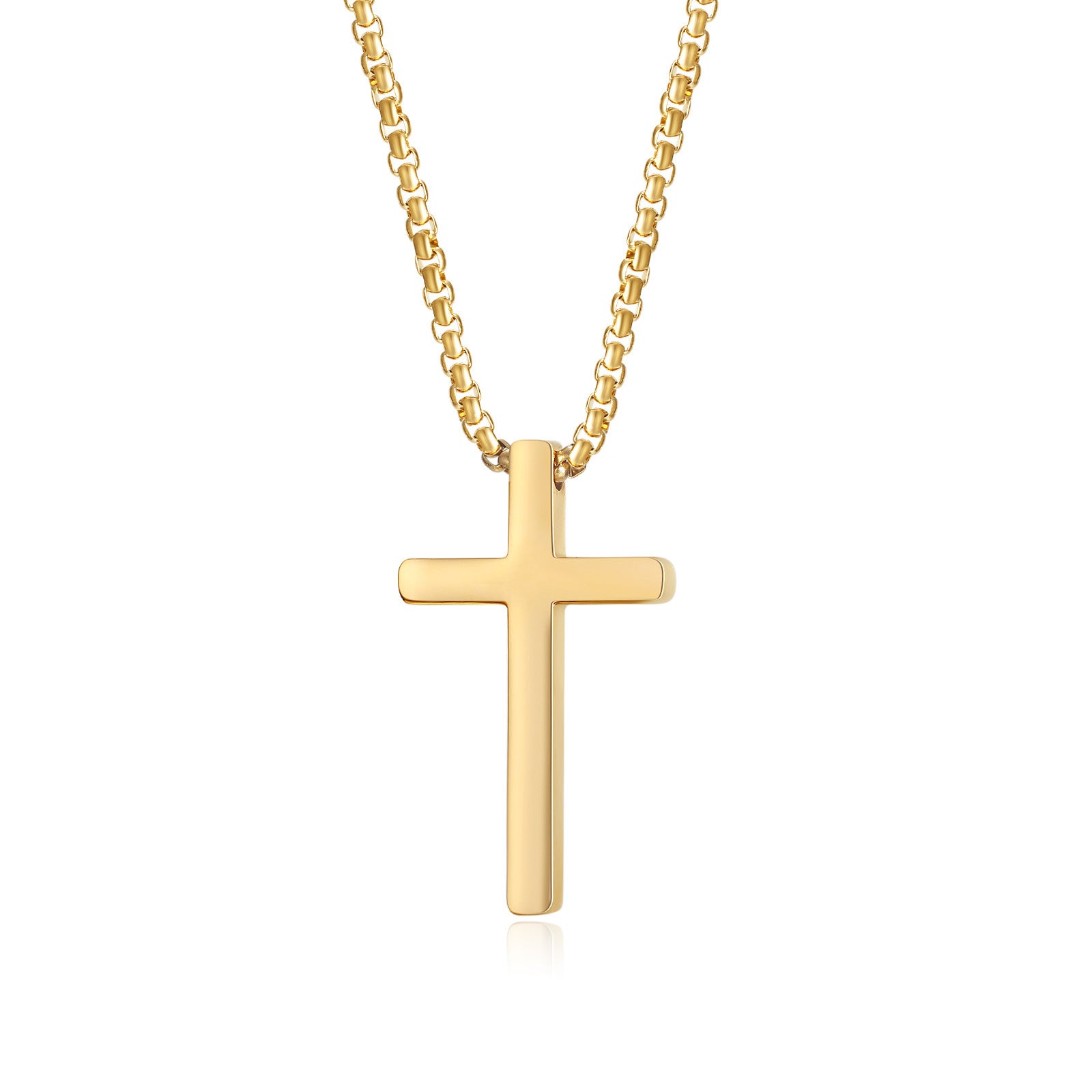 Wholesale opk jewelry glossy stainless steel cross accessories hip hop men's necklace