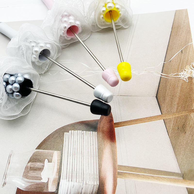 wholesale beadable pens DIY heavy bead pen mesh pearl bead pen