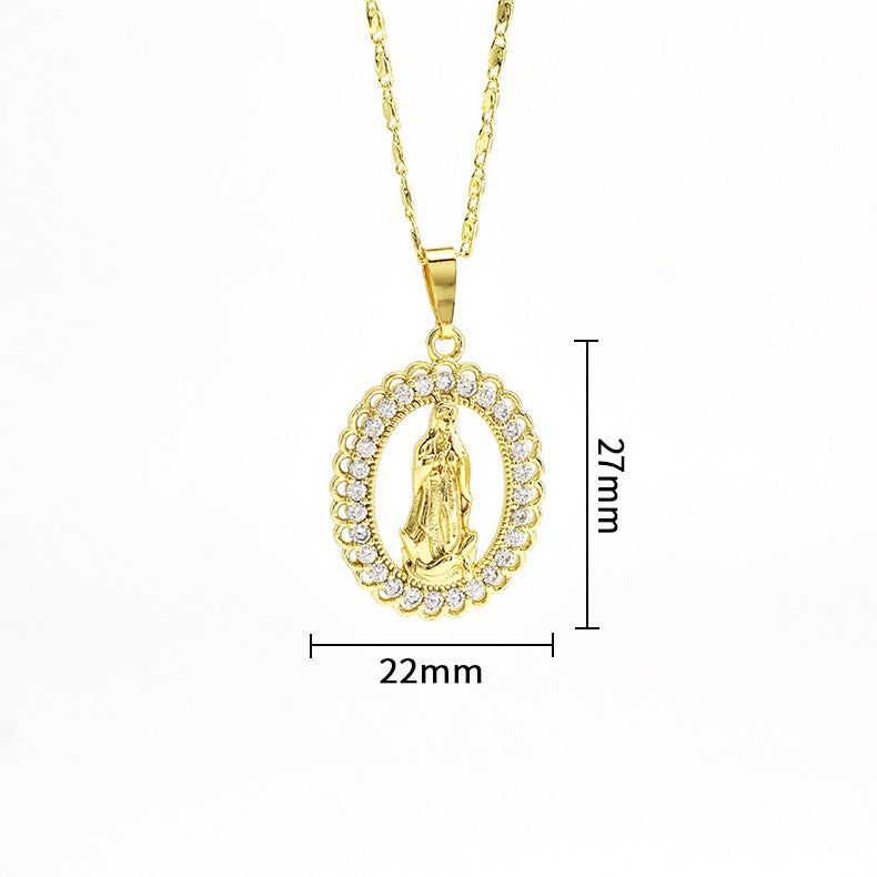 Wholesale Religious Copper Micro Inlaid Zircon Personalized Fashion Necklaces