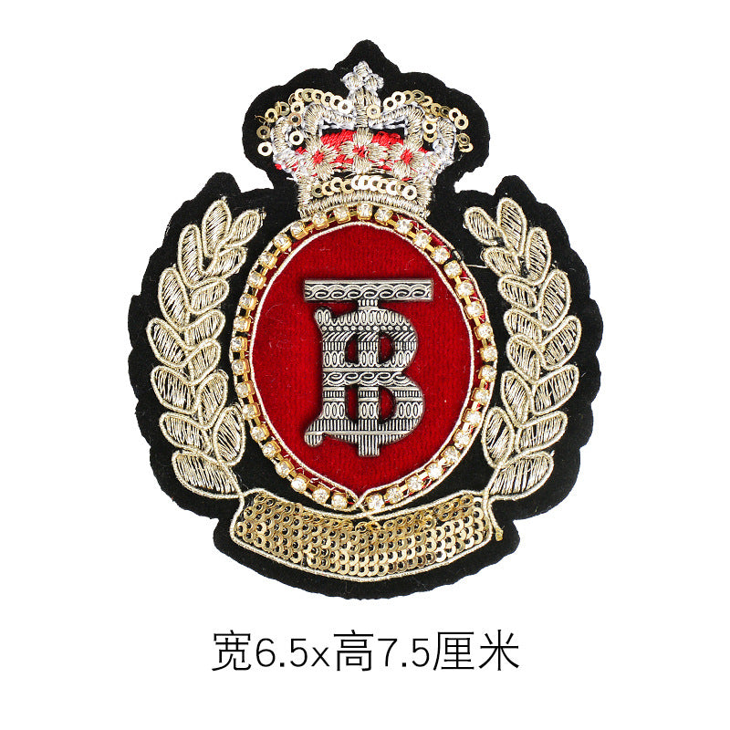 Wholesale Stylish Western College Embroidered Patches With Silver Bee And Lion Designs Acrylic Badges For Suits And School Uniforms