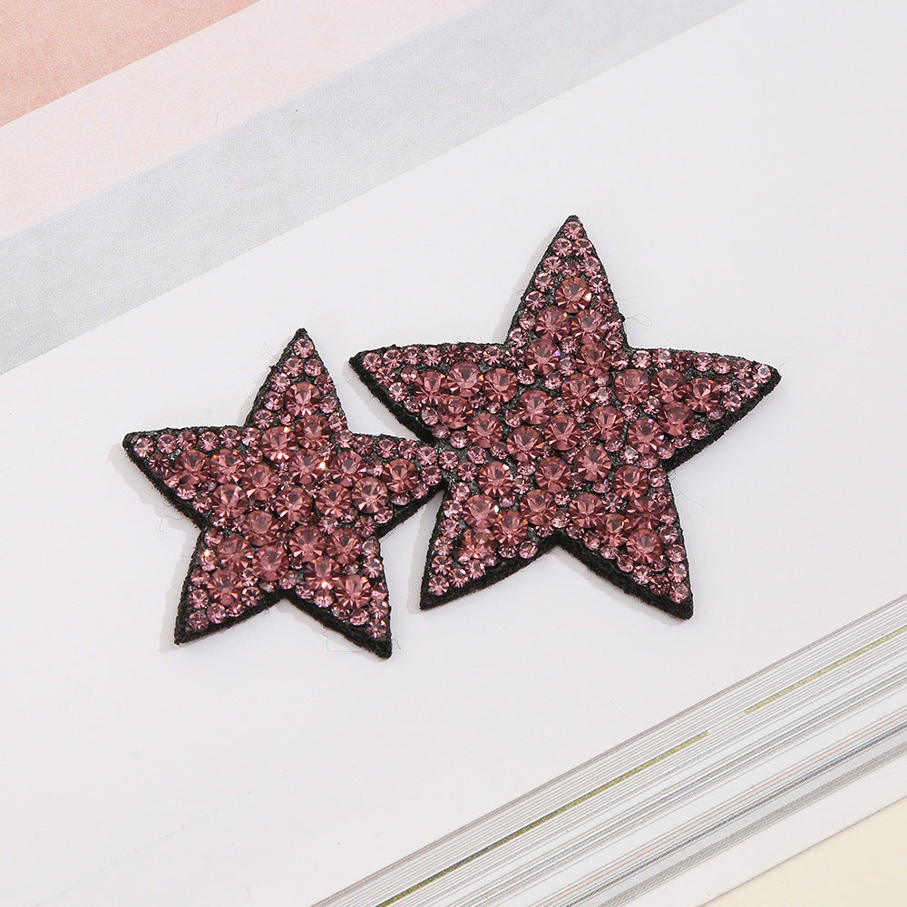 Wholesale 10pcs Full Diamond Pentagram Water Diamond Embroidery DIY Patches