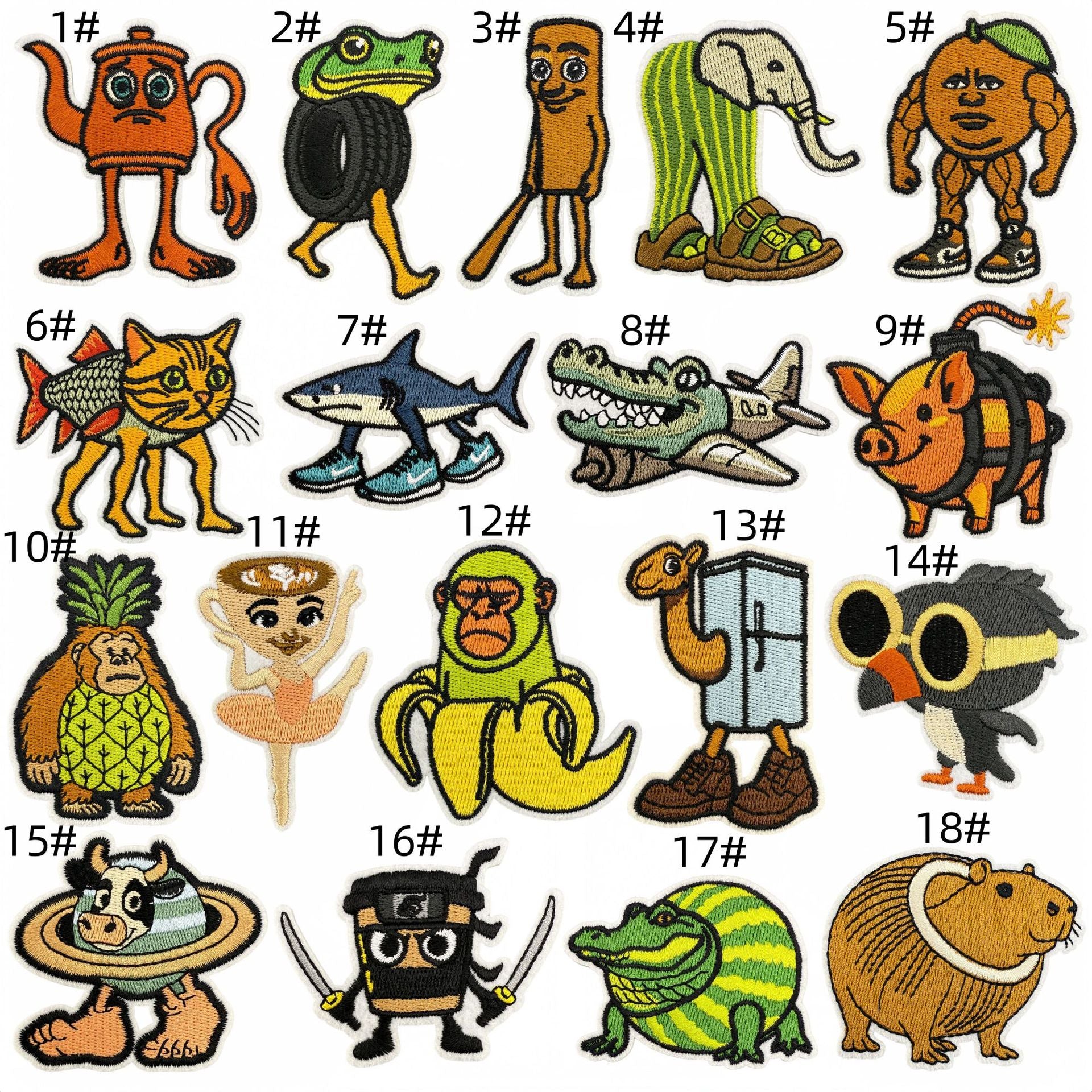 Wholesale Cartoon Cute and Bizarre Animal DIY Patches