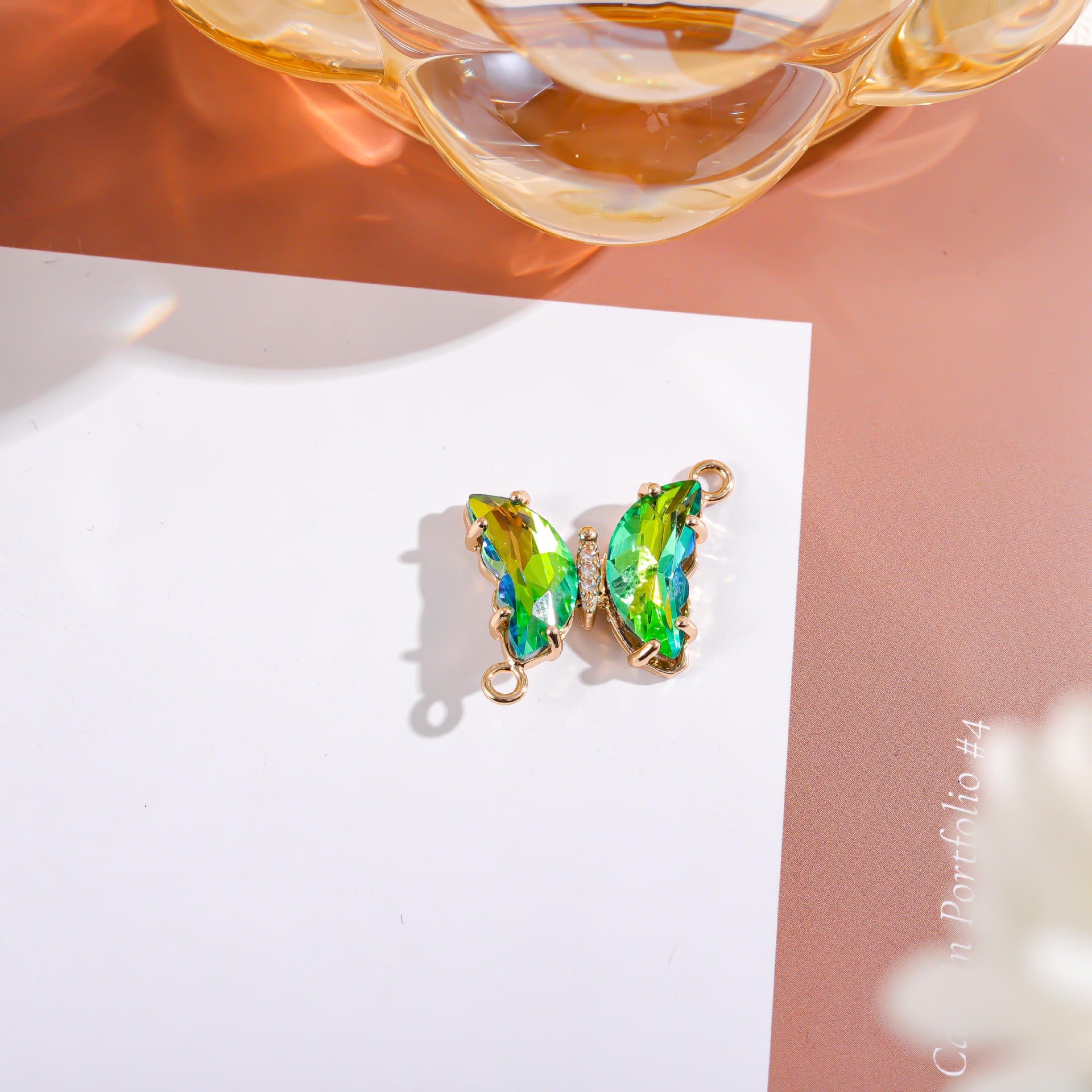 Wholesale Crystal Butterfly Double Pendant