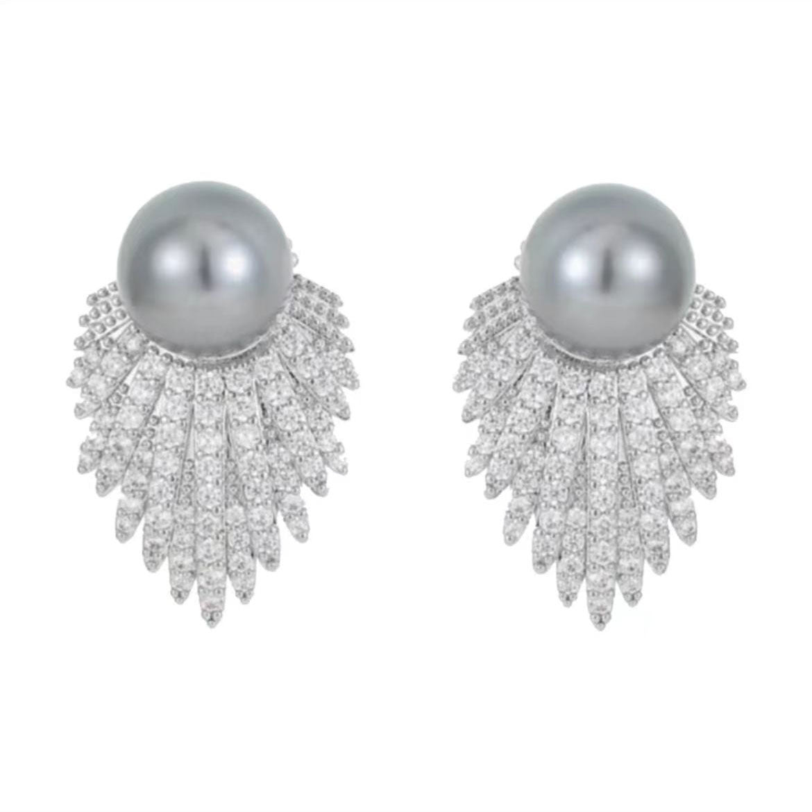 Wholesale Bridal Pearl Drop Earrings Sparkly Tassel Design Alloy Jewelry White Party Fashion Accessory For Gift Boutique Resale