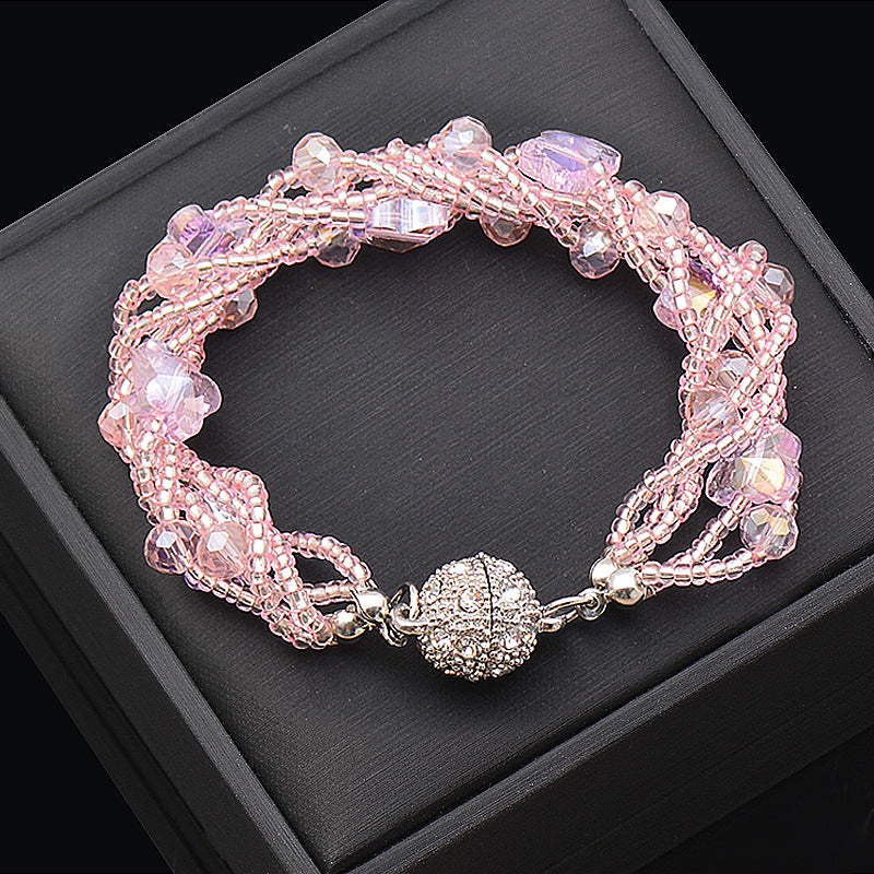 Wholesale Magnet Rhinestone Butterfly Crystal Beads Necklace Bracelet Set