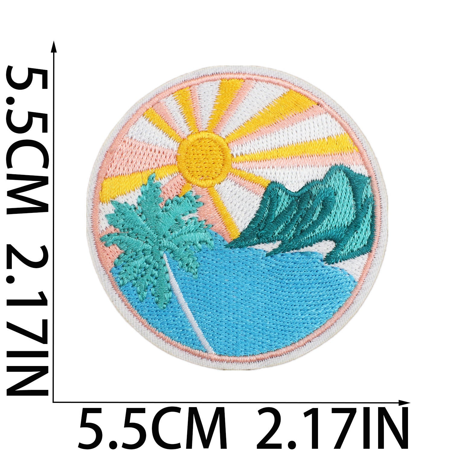 Wholesale Vacation Beach Embroidered Cloth Patch Camera Sun Sand Ball Decorative Sew On Applique For Clothing Bag Gift