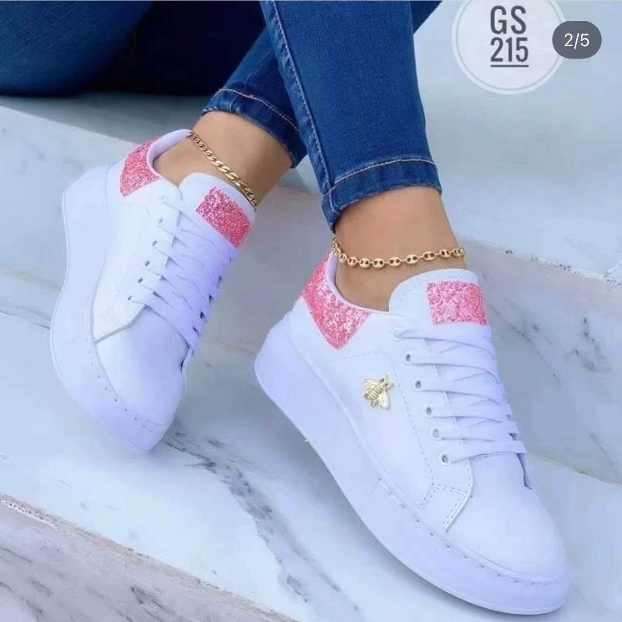 Wholesale Autumn PU Surface Waterproof Women's Butterfly Sneakers