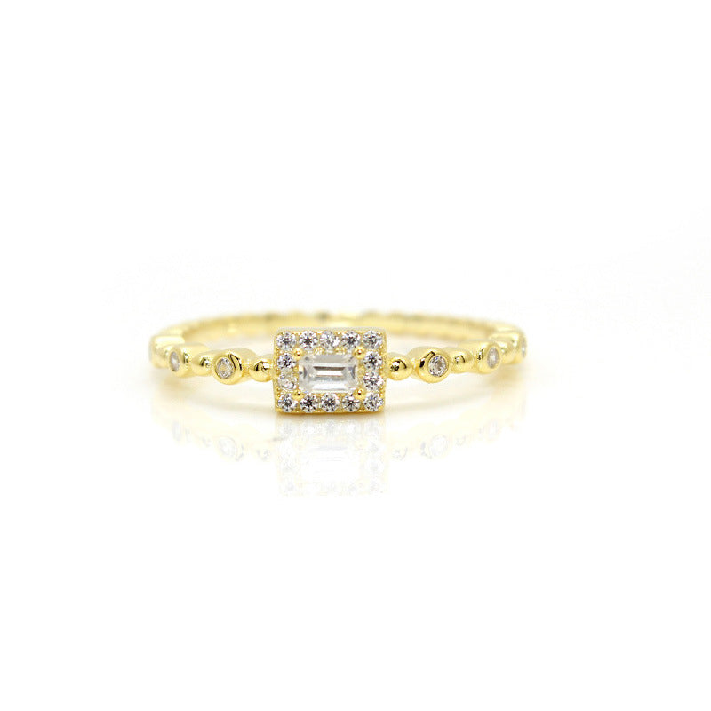 Wholesale Gold Plated Copper Diamond Stacking Ring