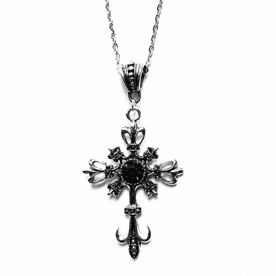 Wholesale Gothic Cross Crystal Pendants Alloy Necklaces