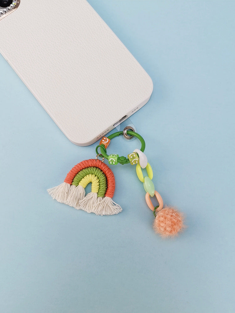 Llavero de lana de lana de tejido de mano al por mayor