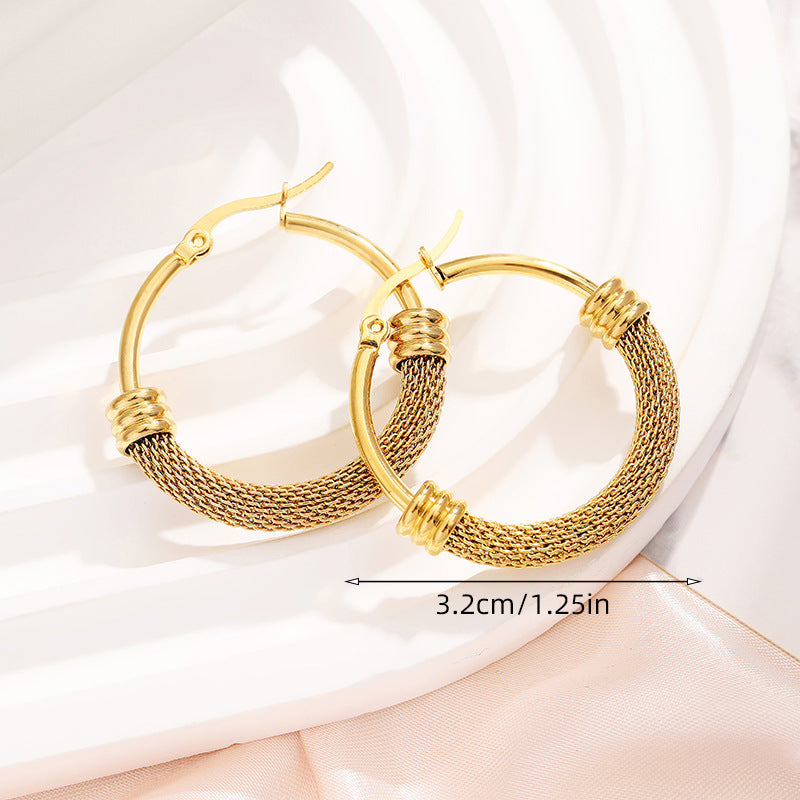 Wholesale gold plated hollow ring earrings