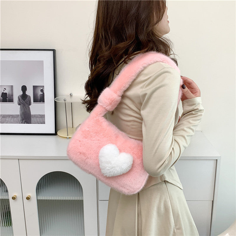 Wholesale Autumn and Winter Plush Bag Single Shoulder Fur Bag