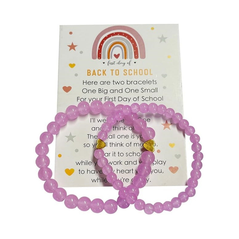 Wholesale Solid color bead gold heart pendant bracelet for the start of school season