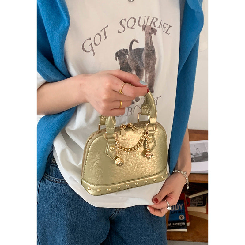 Wholesale Champagne gold shell bag fashionable shoulder crossbody bag