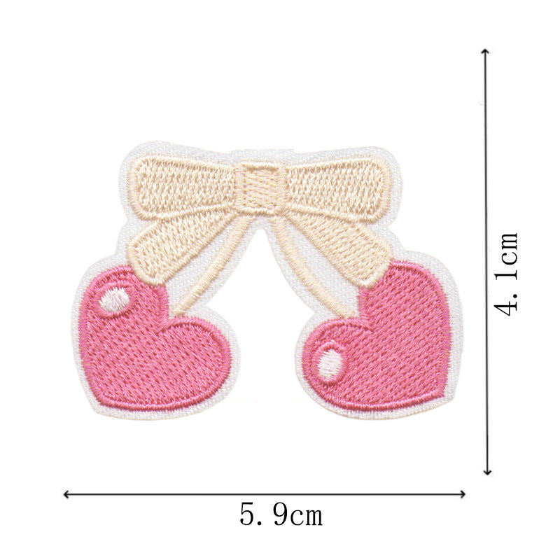Wholesale Cartoon Pink Embroidered Patch With Heating Glue Backing DIY Fashion Accessory For Bags Clothes Shoes Towels