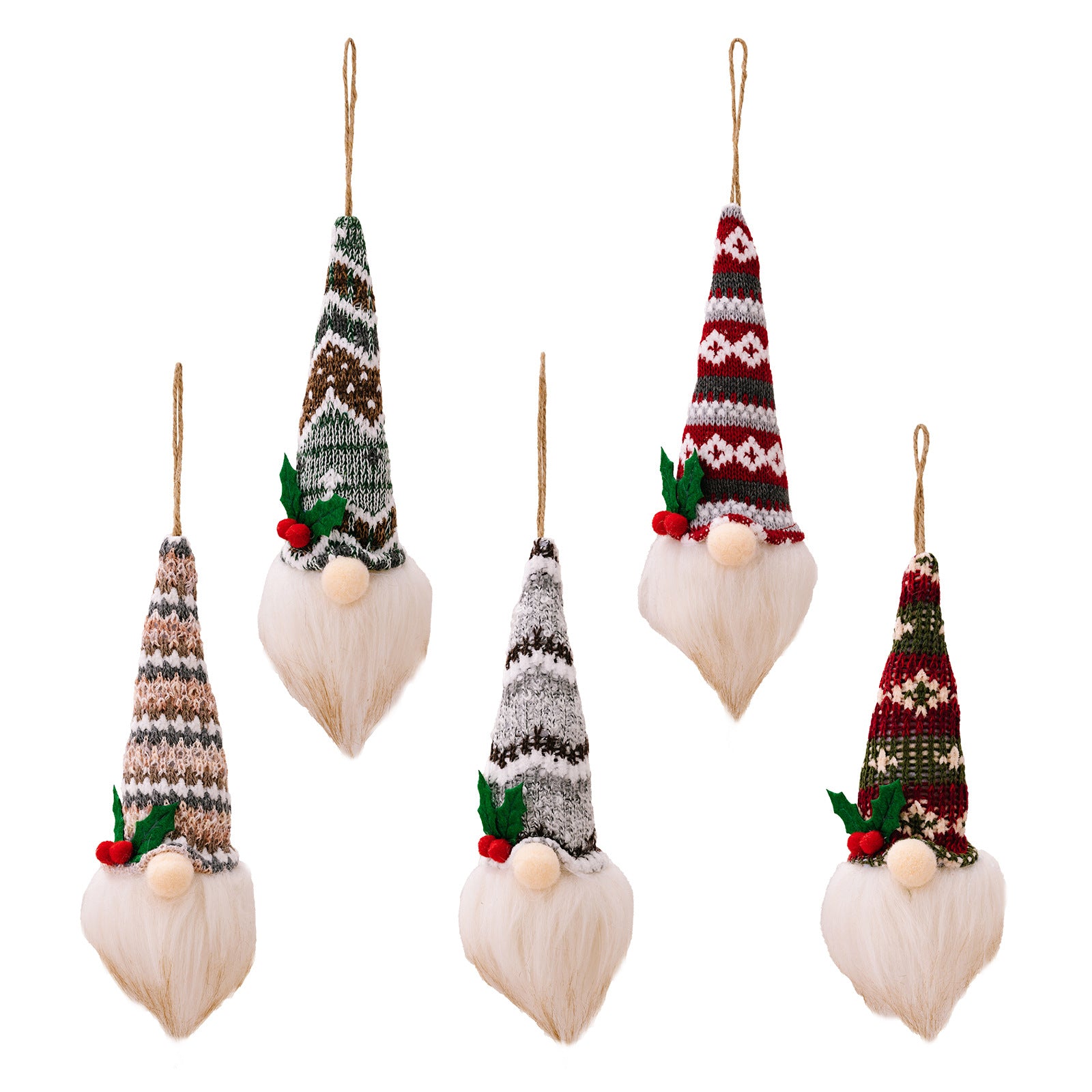 Wholesale Christmas Knitted Hat with Lights Faceless Doll Pendant