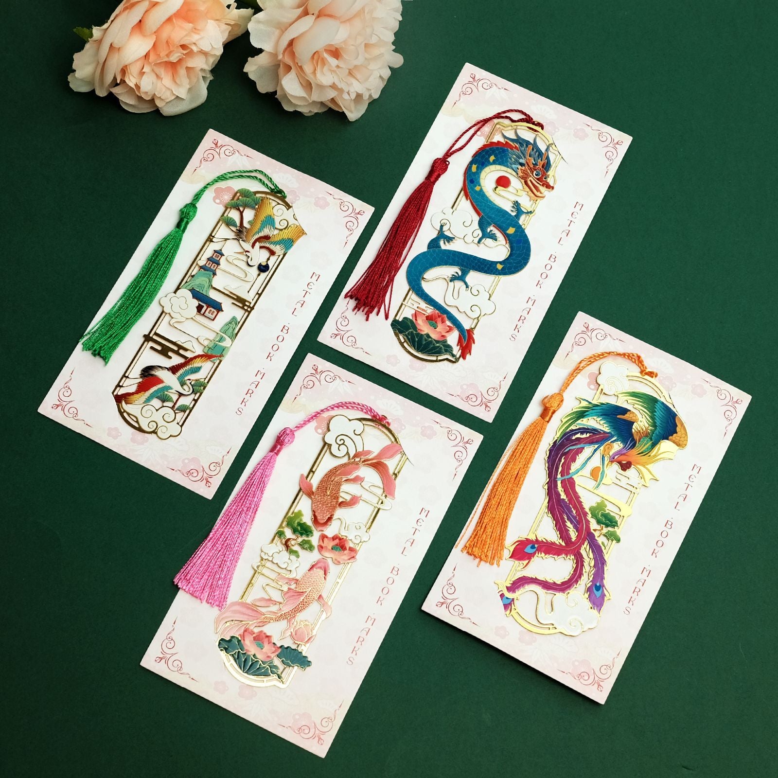 Wholesale Chinese style themed metal bookmark hollow high value small gift