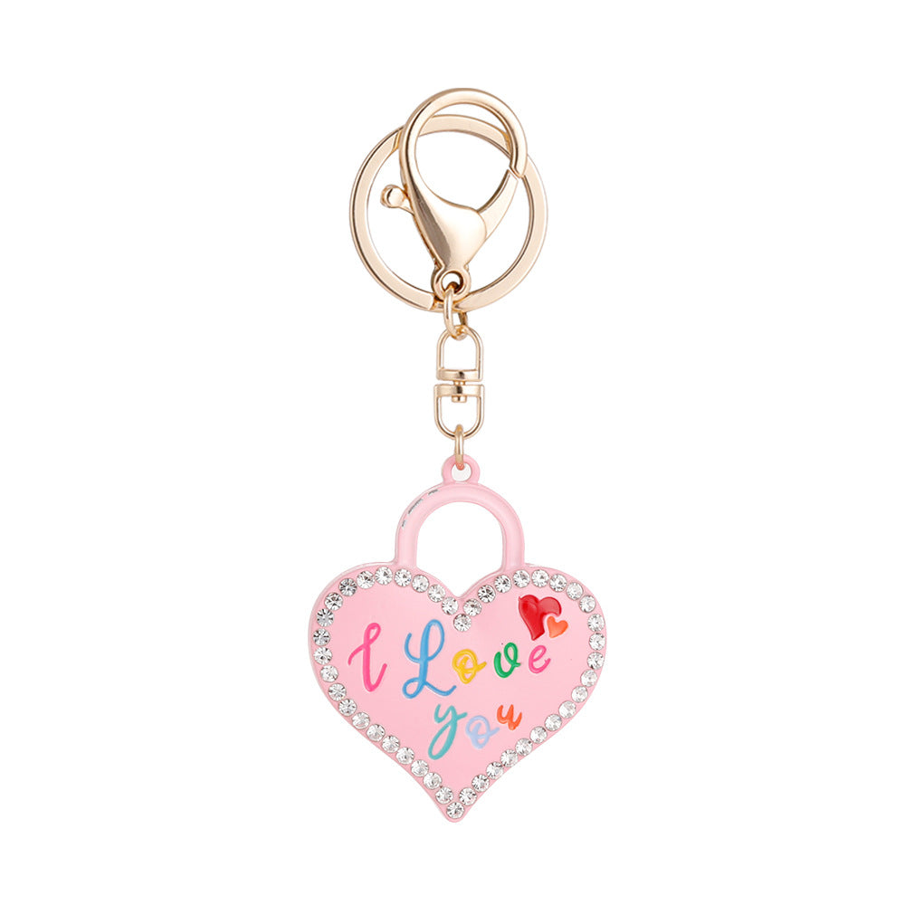Wholesale Creative Cute Cartoon Peach Heart Metal Keychains