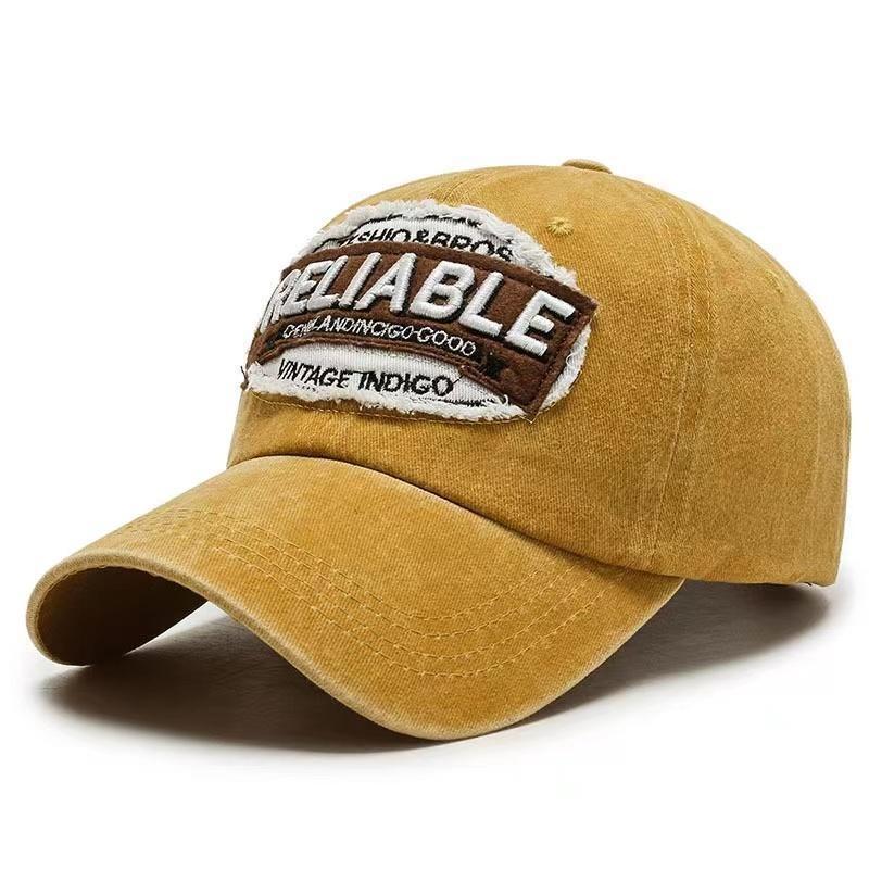 Wholesale Versatile student washed distressed curved brim lettered baseball cap