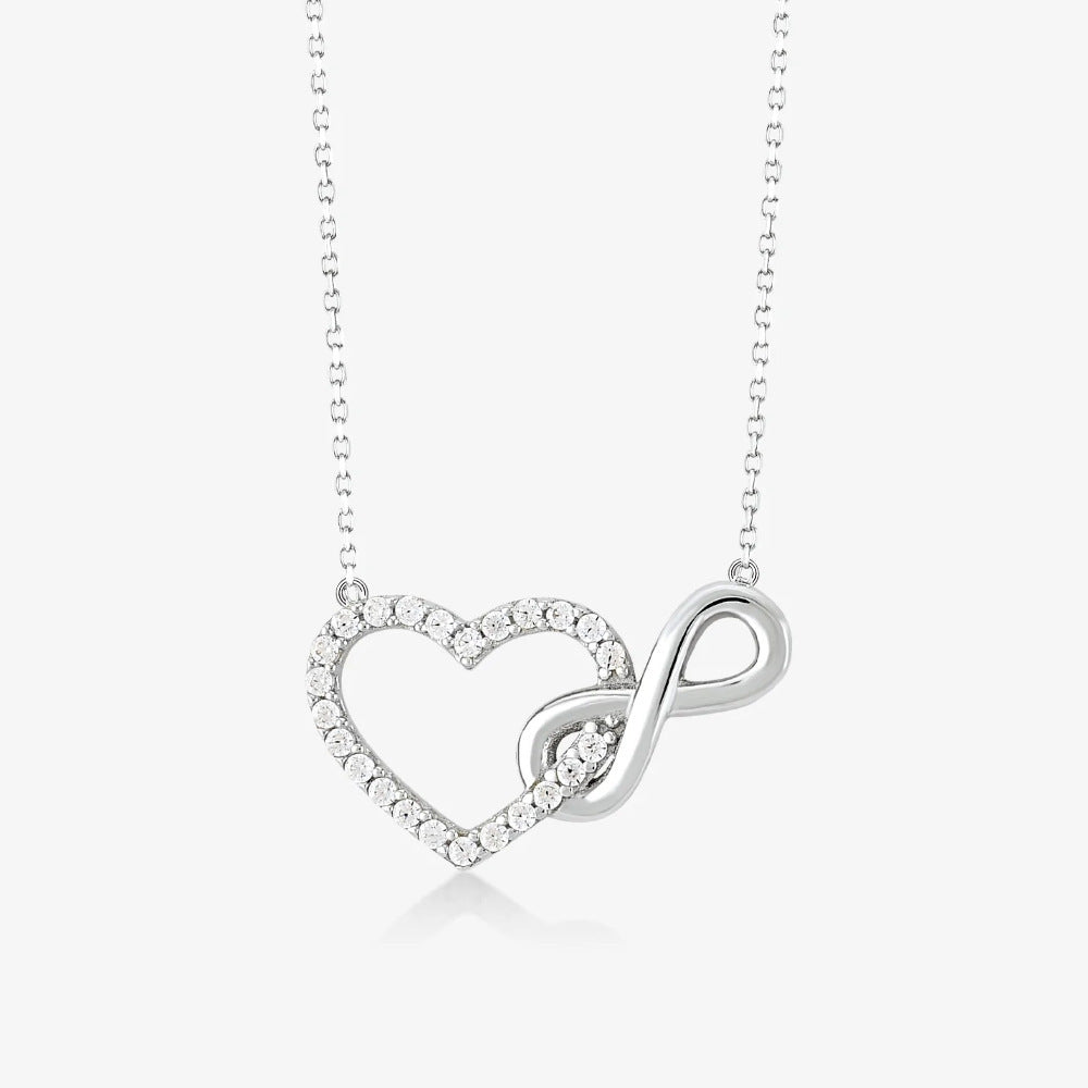 Wholesale love pendant Infinite Love eight-word necklace female heart-shaped clavicle chain simple Valentine's Day jewelry
