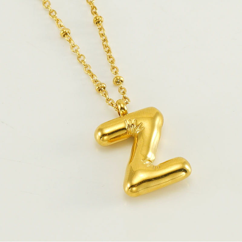 Wholesale Bubble Letter 18K Stainless Steel Necklace