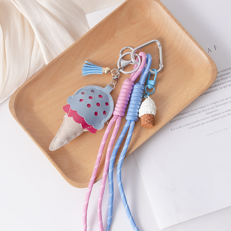 Wholesale Ice cream pendant mini lollipop bag charm