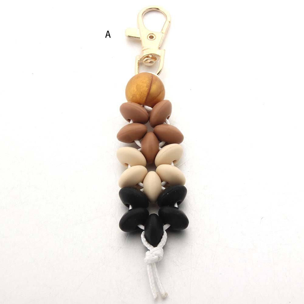 Wholesale Floral Silicone Bead Keychain
