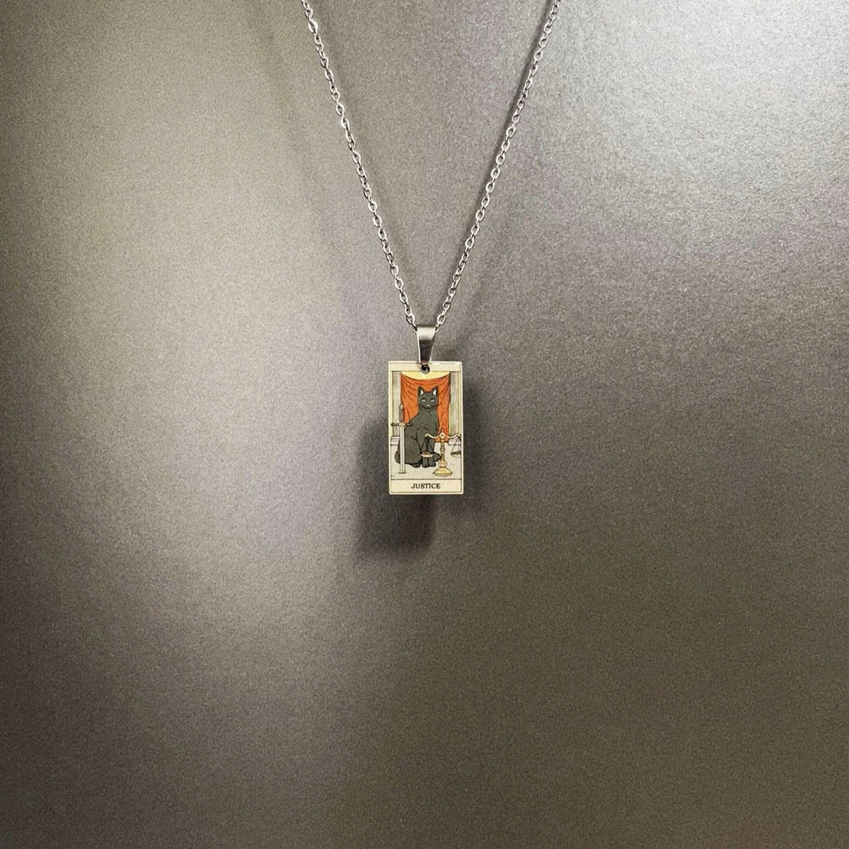 Wholesale Color printed card cross moon cartoon cat necklace