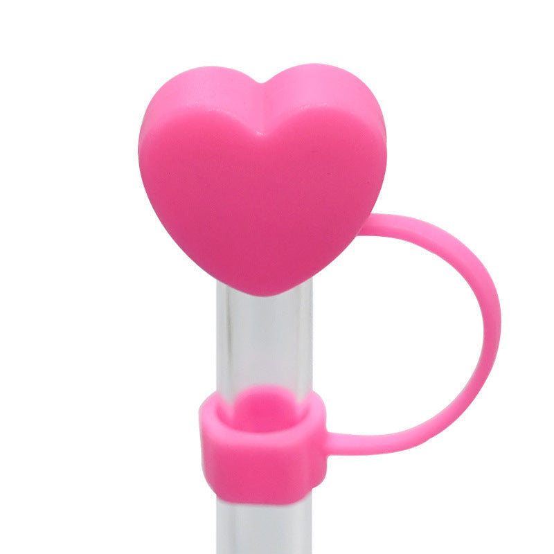 Wholesale Random 100pcs 3D color love 10MM dust plug straw accessories