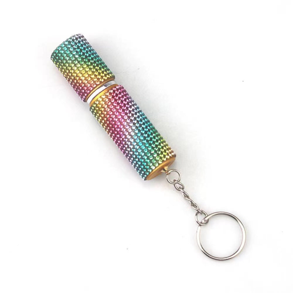 Wholesale Rhinestone Perfume Sub Bottled Metal Key Chain