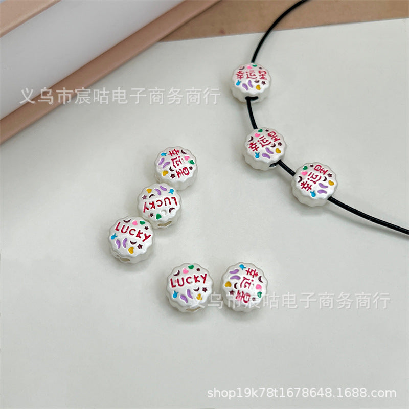 Wholesale 10pcs Silver Lucky Star Lucky Vertical Hole Through-hole Beads