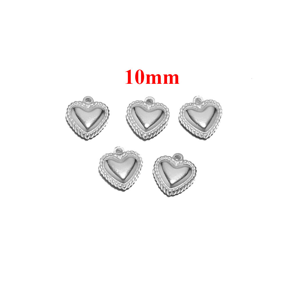 Wholesale 5PCS/PACK Stainless Steel Peach Heart Small Pendant DIY Jewelry Accessories