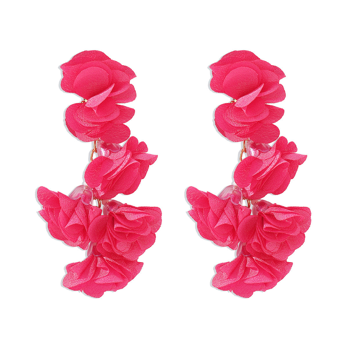 Wholesale Exaggerated Bohemian Colorful Flower Tassel Earrings