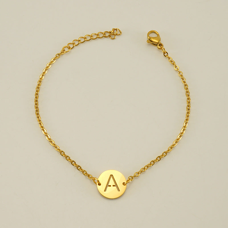 Wholesale Titanium Steel Hollow Letter Bracelet