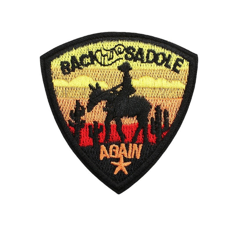 Wholesale Western Cowboy Horse Embroidery Patch Decorative Embroidered Applique For Clothing Resale