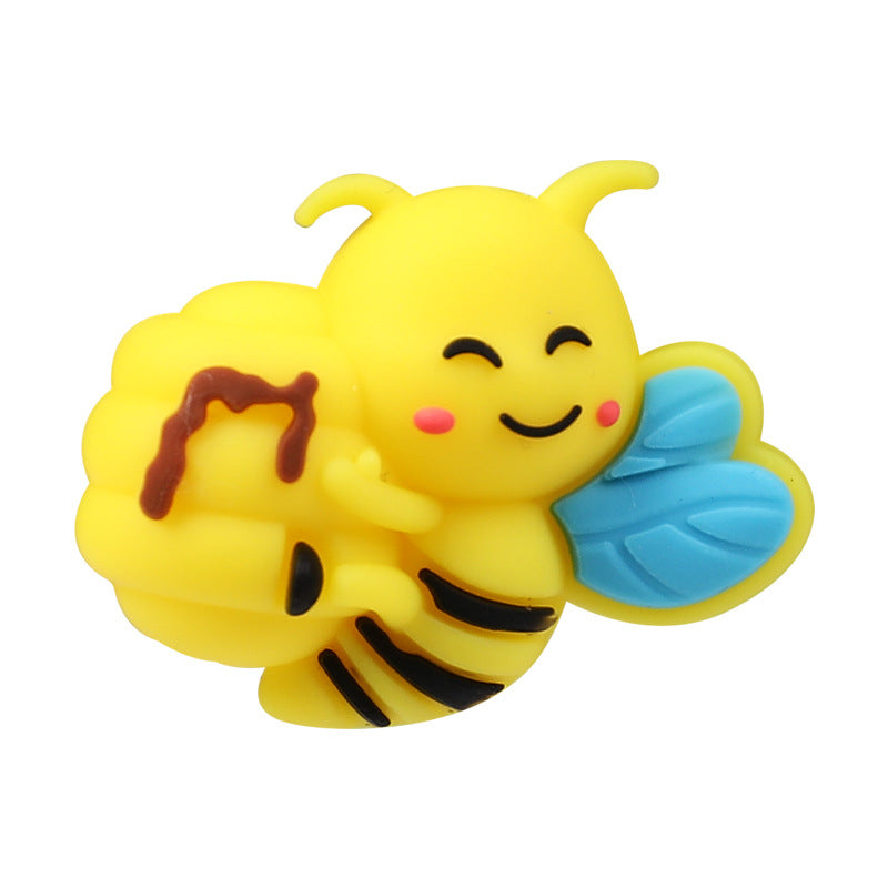 Wholesale 20pcs    Cartoon Bee Silicone Beads  3D Focal Beads