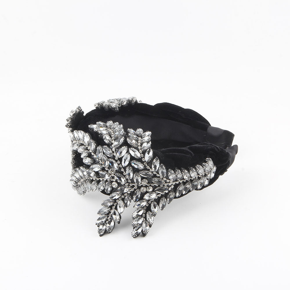 Wholesale Velvet diamond baroque ball braid headband