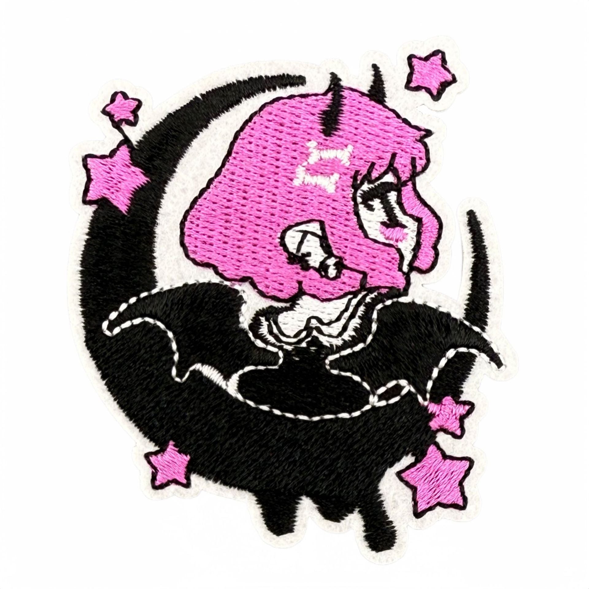 Wholesale Gothic Embroidered Iron On Patch Dark Pink Decorative Badge For Clothing DIY Accessory Trendy Gift