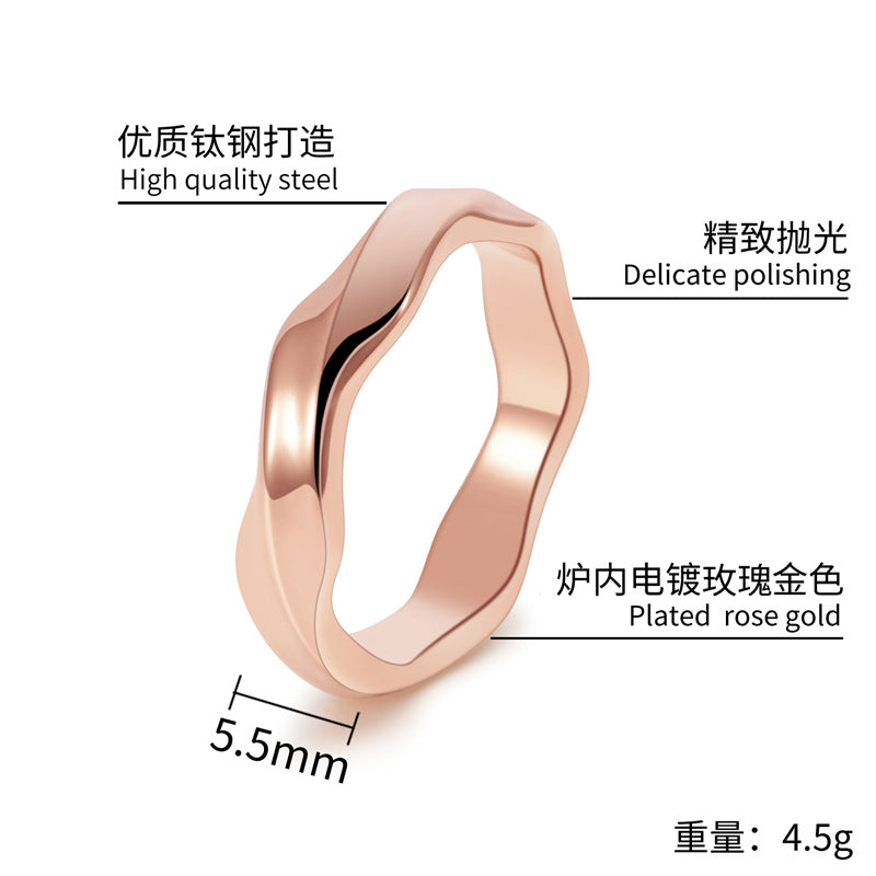 Wholesale Titanium Steel Couple Moebius Ring