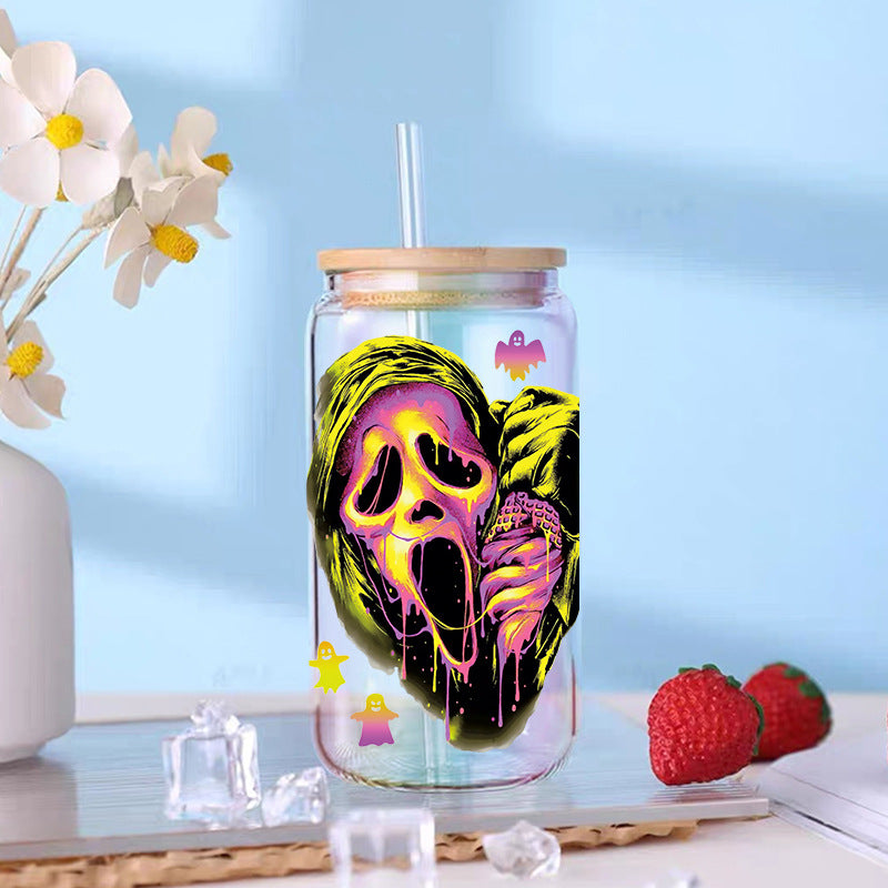 Wholesale Skeleton Ghost Halloween 16oz Cup UV DTF Wraps
