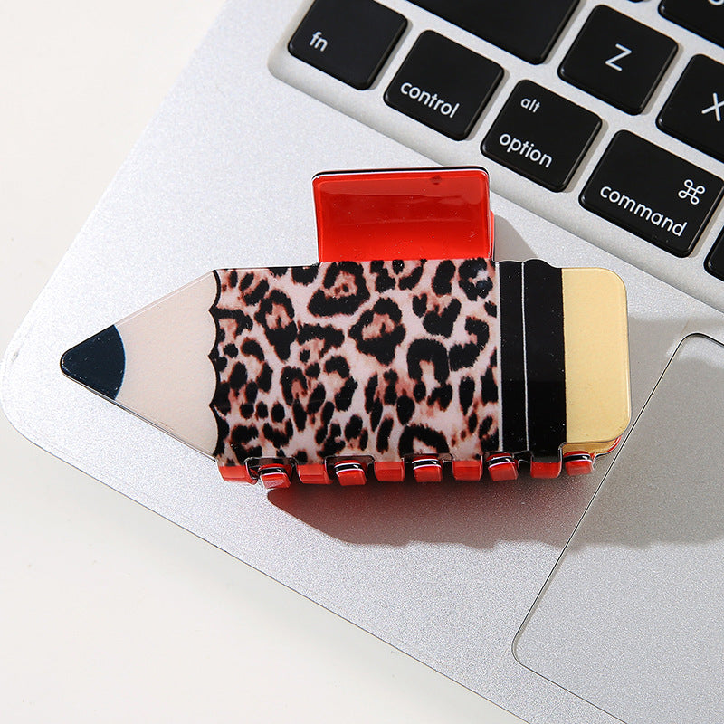 Wholesale PVC Pencil Claw Hair Clip Multi Color Cute Design Trendy Hair Accessory For Resale