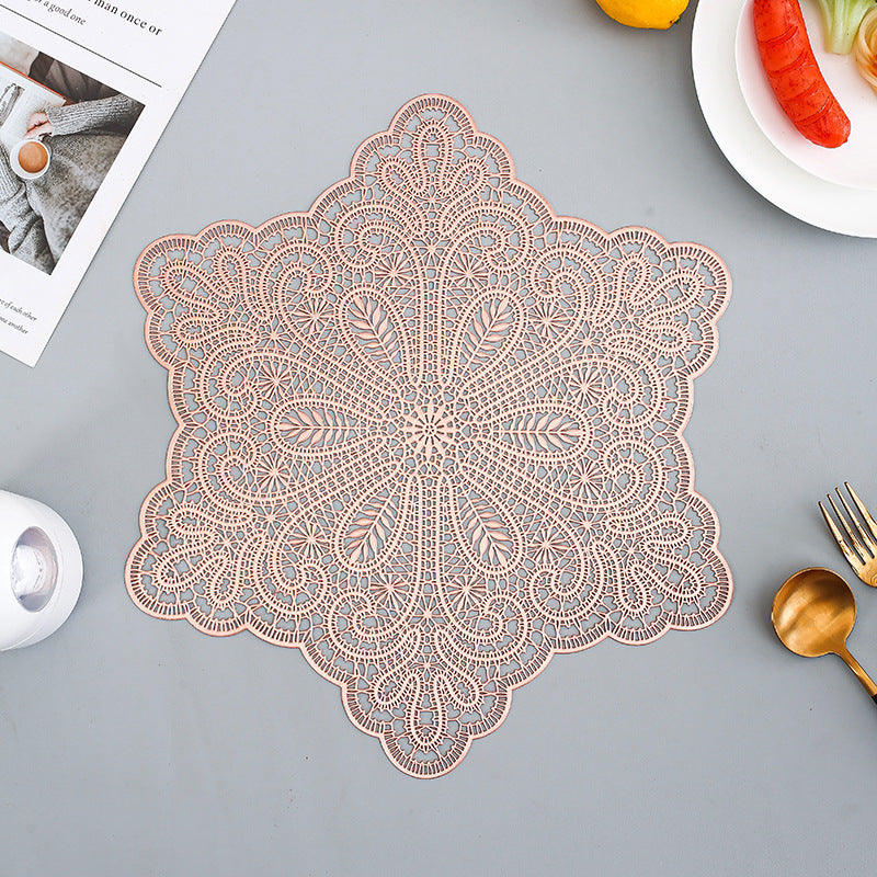 Wholesale PVC Snowflake Placemat Coaster Heat Insulation Pad