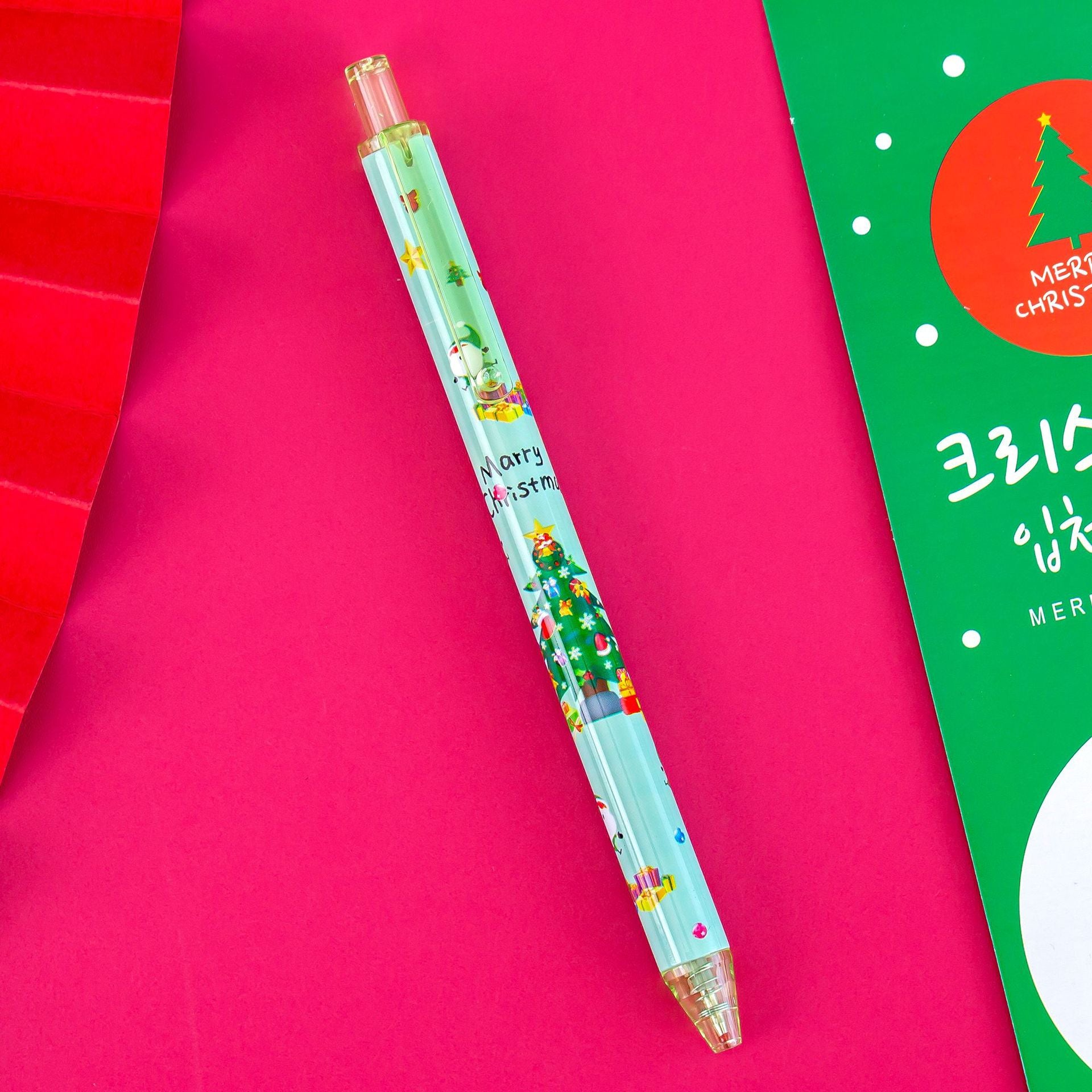 Wholesale Plastic Christmas Gifts Cartoon Press Rollerball Pen
