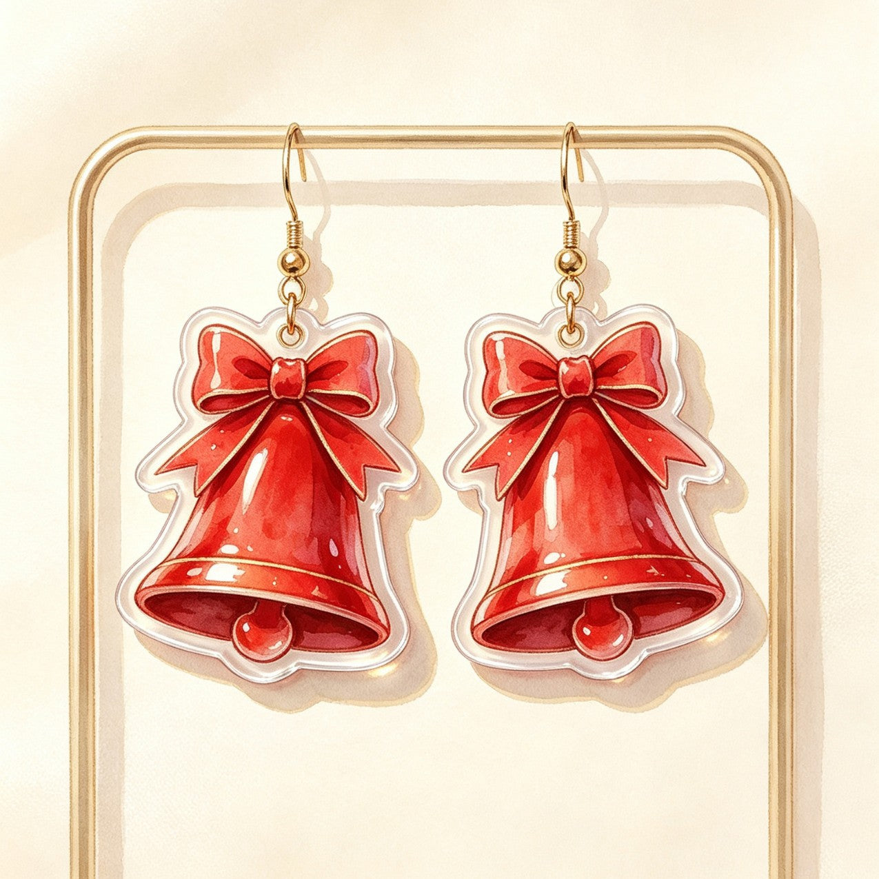 Wholesale Acrylic Earrings With Christmas Bell Pattern Fashion Jewelry Accessory For Party And Gift