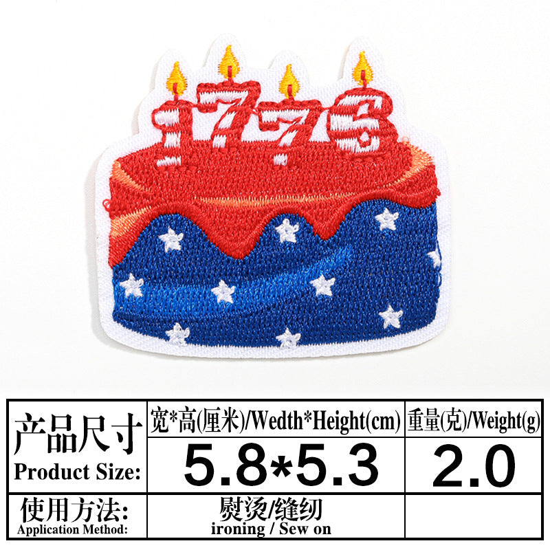 Wholesale Independence Day flag colorful and diverse embroidery DIY patches