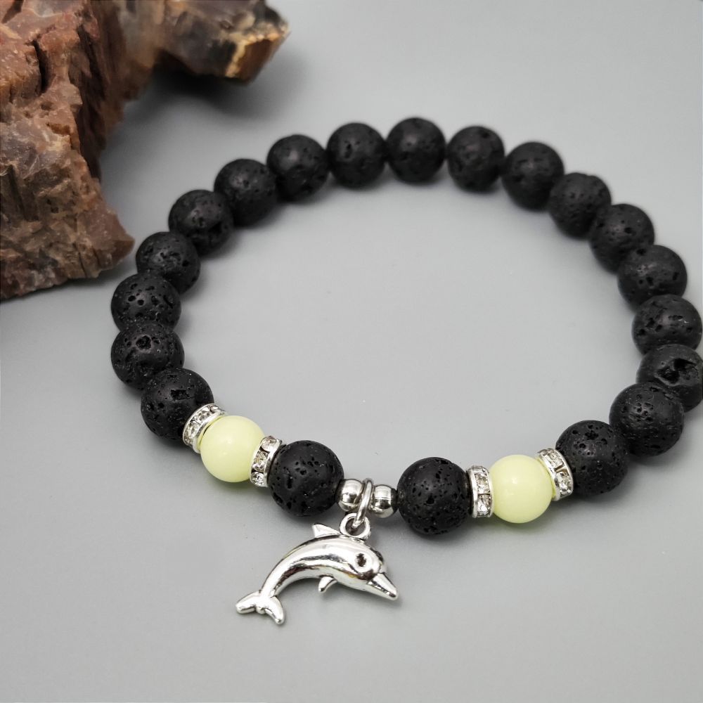Wholesale  Agate Luminous Jewelry Volcanic  Volcanic Stone Bracelet
